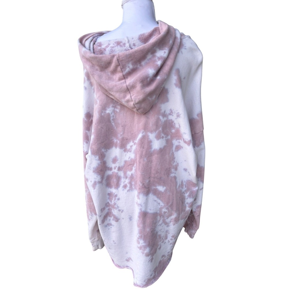 Errant Clothing Oversized Tie Dye Hoodie Mauve Cream French Terry Dress S Grunge - Picture 3 of 8
